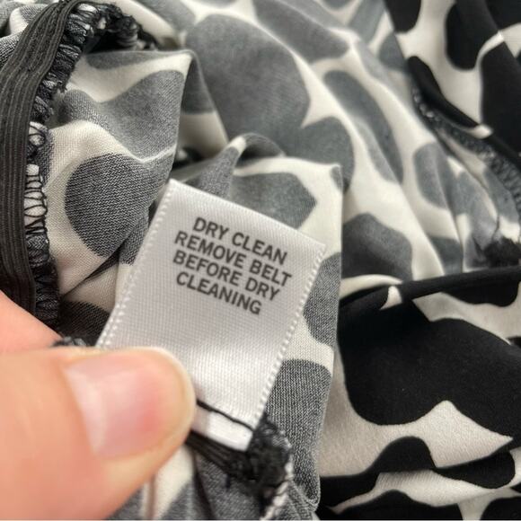 Cache Black White Spotted Ruched Draped Bodycon Mini Dress Womens 2 Vintage 90s - Picture 12 of 12